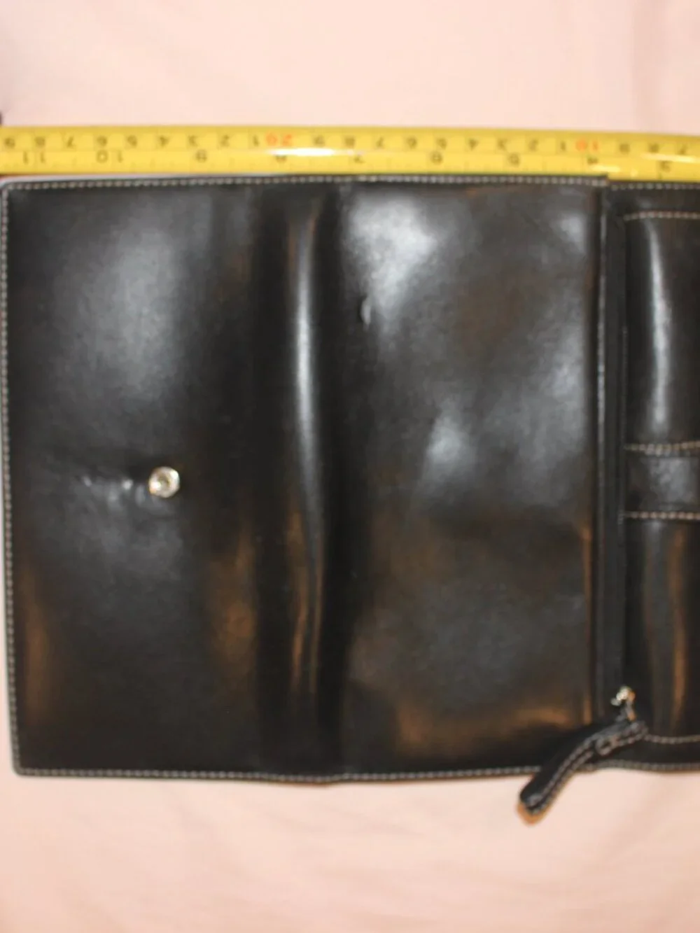 Vintage Coach Soho Black Leather Buckle Long Wallet Y2K Silver Hardware